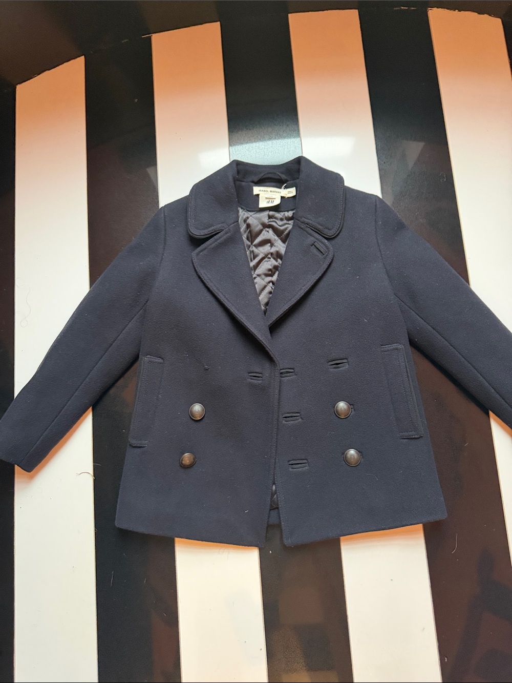 Isabel Marant x HM Navy Double-Breasted Peacoat for Kids